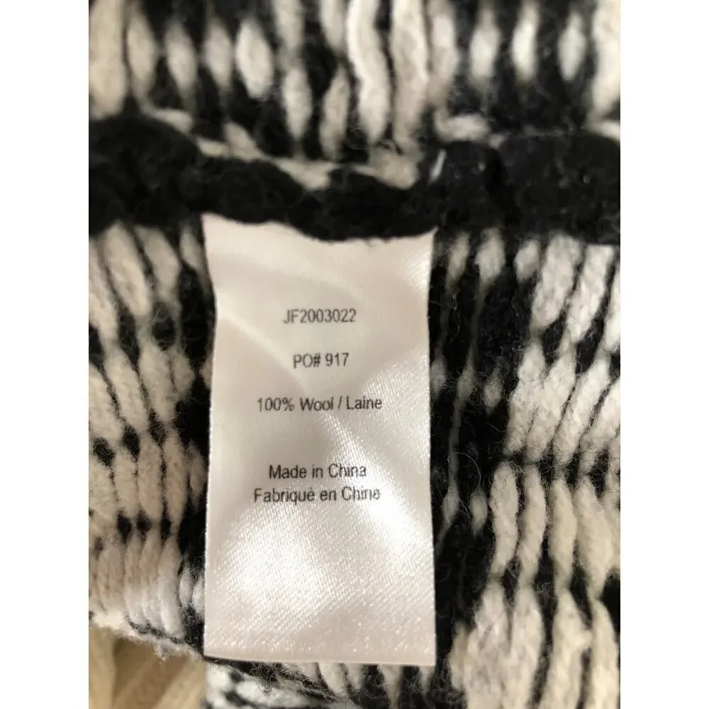 Jason Wu Graphic Sweater Geometric Chunky Knit Wool Oversized Top Black White M